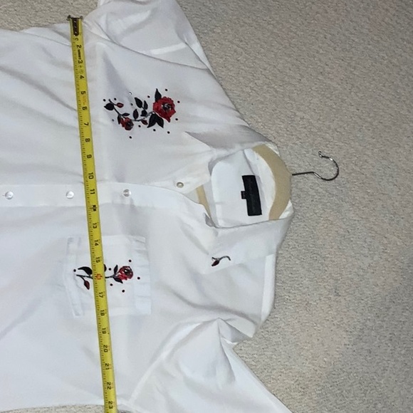 Henri Valdise Button Up Embellished L/S Shirt Poly-Cotton Blend Vintage - Picture 15 of 16